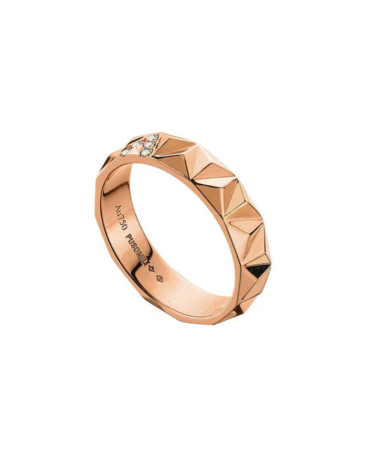 PUSOMILI V Cube Ring with Diamonds(Rose Gold)